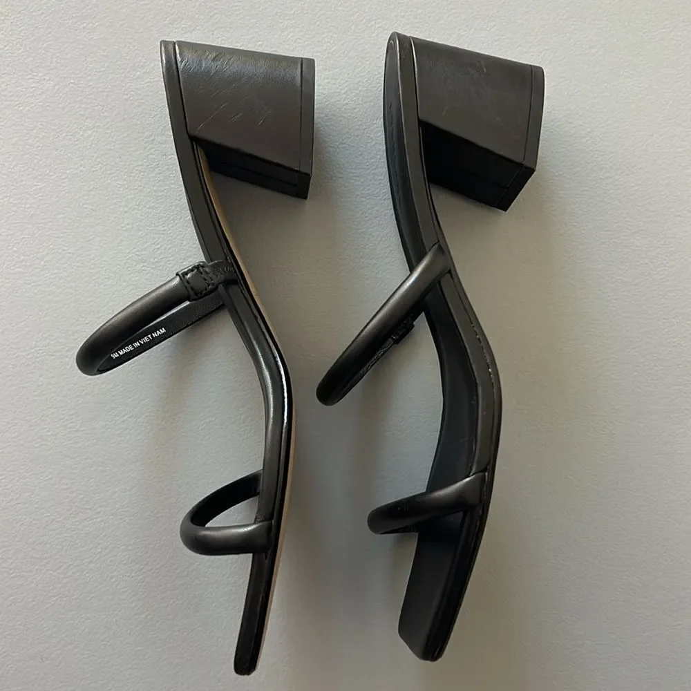 New Everlane The Double Strap Heel in Black Size 9 - Picture 5 of 11